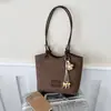 Bolsa Tote Grande para o Dia a Dia de Mulheres, Bolsa de Ombro Fashionável Estilo Coreano, Novo Modelo 2026, Bolsa Casual Simples de Nicho para Mulheres Estudantes