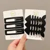 Horquilla Nueva de Estilo Sin Costuras con Borde Negro Mate Simple para Flequillo Lateral, Pinza de Pelo de Pato, Elegante Accesorio para el Cabello