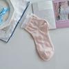 Meias Invisíveis de Renda Borboleta Ultra Finas Estilo Coreano Novas para Primavera e Verão Atacado Meias Doces Sem Costura para Meninas