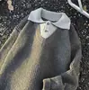 Suéter Falso de Dos Piezas Nuevo para Hombre 2026, Estilo Coreano, Ajuste Holgado Casual, Tejido de Punto con Cuello Campana, Top de Manga Larga para Capas de Otoño e Invierno