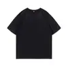 Venta directa transfronteriza algodón suelto liso cuello redondo manga corta camiseta camisa publicitaria overol ropa de clase para imprimir LOGOTIPO