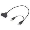 Línea de Unidad Fácil SATA a Doble USB 2.0 Línea de Disco Duro SATA de 2.5" USBTOSATA a Fuente de Alimentación Doble USB
