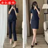 Traje 2025 para Mujer Verano Profesional Elegante con Clase Salón de Belleza Centro de Salud Tienda de Oro Recepción de Hotel Ropa de Trabajo