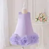 Vestido Formal Infantil Novo Estilo Transfronteiriço, Vestido de Daminha com Flores Grandes, Vestido Princesa Rodado, Vestido Formal Sem Mangas, Traje de Performance de Passarela