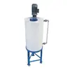 Barril dosificador de PE engrosado, barril mezclador de plástico con motor, barril cónico para tratamiento de agua, fondo cónico resistente a ácidos y álcalis, tanque de agua con escala