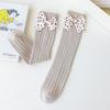 Calcetines Altos de Algodón Peinado Grado A para Niñas con Lazo para Otoño e Invierno