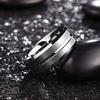 Anel de Aço Inoxidável Personalizado Simples Versátil Cruzado Europeu e Americano 8mm Sulco Único Face Dupla Fosco Anel da Moda Atacado para Homens