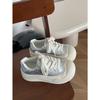 Zapatos Blancos con Cordones de Suela Gruesa Jin Mi Plata Cabeza Grande Feos Lindos 2024 Nuevos Zapatos de Plataforma Combinables para Mujer