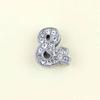 10mm Aleación de Cromo Diamante Capital Letra Inglesa Joyería Hecho a Mano DIY Garra de Gato Corazón Accesorios para Collar de Mascota