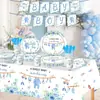 Amazon Menino Azul Decoração de Chuveiro Festa Temática Utensílios de Mesa Layout de Ambiente Decoração de Bolo Enfeites