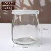 Pote de Pudim Selado, Copo para Assar Gelatina com Tampa, Copo Transparente de Vidro para Mousse e Iogurte, Garrafa Dosadora de Sobremesa de Leite com Parede Dupla