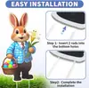 Estacas de jardín de Pascua bestseller transfronterizo: decoraciones de conejito, huevo y canasta para césped y jardín exterior