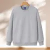 Moletom 100% Algodão Estampa Personalizada Logo Roupa de Trabalho Inverno Masculina Catering Forrado com Fleece Gola Redonda Preta Camisa Cultural Roupa de Trabalho
