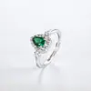 Anillo Pag&Mag S925 con Gema de Gota de Agua Verde, Diseño de Nicho, Lujo Ligero, Versátil, Anillo Abierto Ajustable