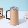 Caneca com Alça de Grande Capacidade Transfronteiriça, Copo Térmico de Aço Inoxidável 304 de Camada Dupla, Caneca de Cerveja Portátil com Alça, Em Estoque