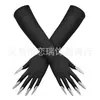Accesorios para Mujer de los Años 1920 Spandex Satén Flocado Guantes de Charol Accesorios de Disfraz para Fiesta de Baile Transfronteriza en Stock