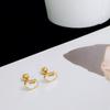 Temperamento estilo nacional cáscara calabaza candado de paz tornillo de acero de titanio clavo para el lóbulo de la oreja personalidad pequeño público aretes chinos nuevos para mujer