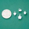 Plata Pura 999 Chapado Colgante Forma de Corazón Doble Cara Flor de Durazno Candado de Seguridad para Colgante Material de Accesorios de Plata para Cuerda de Cuentas DIY