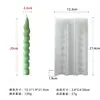 Molde de silicona para velas de aromaterapia con varilla larga roscada, molde para velas con tiras giratorias, mango largo rayado, abrasivos para velas, punto