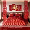 Decoración de sala de bodas con dragón y fénix en tablero KT para el nuevo dormitorio de los novios, pared de fondo para decoración de bodas