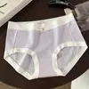 Calcinha de algodão listrada sem costura Classe A com urso fofo, algodão confortável, respirável, antibacteriana, fundo em algodão, cintura média para meninas