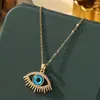 Comercio Exterior Transfronterizo Venta Caliente Collar Turco Ojo Azul Acero de Titanio Femenino Ojo del Diablo Cadena para Clavícula Personalizada Versátil Joyería