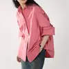 Camisa de mujer de manga larga para primavera y otoño, top azul de alta calidad, estilo novio holgado, para ir al trabajo, OL, camisa superpuesta