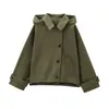 Comércio Exterior Roupas Femininas 2026 Primavera Novo Cor Sólida Manga Longa Com Capuz Casual Versátil Curta Jaqueta Corta-Vento 0518045