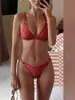 Bikini de comercio exterior de Amazon 2026 nuevo traje de baño de dos piezas con estampado europeo y americano para mujer, traje de baño de alta gama para playa y aguas termales
