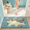 Dajiang Baño Hogar Inodoro Antideslizante Alfombrilla para Pies Alfombrilla Absorbente de Agua Alfombrilla para Piso Estilo Nórdico Alfombrilla de Secado Rápido para Entrada de Baño