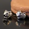 Yabin Plata S999 Espaciadores Planos 3D de Plata Vintage Cuerda Trenzada Flor de Durazno de la Felicidad Accesorios de Plata Pura Cuentas Sueltas para Joyería DIY