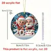 Papá Noel de Navidad da la bienvenida a 2026 Colgante de Acrílico Plano 2D para Coche Mochila Decoración Colgante Colgante