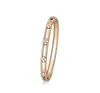 Pulsera Calidoscopio V Jinfanjia Versiones Ancha y Estrecha Completamente Diamantada Anillo de Diamante en Forma de Flor de Oro Rosa de 18 Quilates Estilo Lujo Ligero Modelo de Pareja