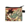Nova Carteira Curta de Poliéster Dragon Ball, Design Simples com Estampa de Anime, Porta-Moedas e Cartões