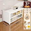 Armário de armazenamento de chão para cozinha e sala de jantar com porta, armário de armazenamento com porta, micro-ondas, forno, panela, armário de armazenamento de função multicamada, prateleira
