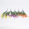 Fruta de Amante Artificial de 5 Pétalas Eucalipto Grama da Primavera Chá Violeta Camélia Glória da Manhã Lavanda Plástico Flor Falsa Flor Decorativa