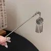 Nuevo Estilo Chino Plata Miao Geométrico Hueco Borla Pasador Tendencia Nacional Forma de Gota de Agua Pasador para Recogidos Hanfu Accesorios para el Cabello para Mujeres