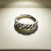 Anillo Vintage Geométrico Retorcido de Plata Tailandesa para Mujer, Diseño Personalizado de Moda Estilo Punk, Suministro de Anillo de Dedo Índice con Cadena Hip-Hop