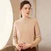 Suéter de Cachemira Grueso tipo Jersey para Mujer con Hombro Ranglán y Cuello Redondo Suéter Base de Lana Tejida