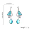 Pendientes de Plata Europea y Americana Transfronterizos con Zirconia y Mariposa Hueca de Gota de Agua Pendientes Elegantes de Gama Alta Pendientes de Moda para Mujeres Venta al por Mayor