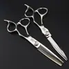 Tijeras de pared para cabello de círculo grueso plateadas de 6.0 pulgadas tijeras de barbero tijeras planas tijeras para flequillo tijeras de dientes tijeras de dientes finos