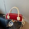 Bolsa Feminina de Design de Nicho Transfronteiriço 2026 Nova Moda Versátil Bolsa Transversal com Toque de Luxo e Bolsa de Mão Color-Blocking Bolsa Baguete