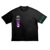 Camiseta de gran tamaño con hombros descubiertos, estilo rap, hip hop, Jus Wald, Juice WRLD, grafiti callejero europeo y americano.