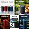 Atacado Transfronteiriço Novo Alto-falante Bluetooth Sem Fio Mini Tecido Luz RGB Portátil Pequeno para Exterior Subwoofer