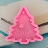 Molde de decoração de bolo de açúcar flocado em formato de floco de neve de árvore de Natal com furo, molde para pingente DIY, molde de gesso para aromaterapia