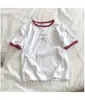 Camiseta de Manga Corta Ajustada con Bloques de Color para Mujer, Nuevo Estilo Verano 2026, Camiseta Básica, Top Casual Estilo Coreano para Estudiantes, Ropa de Mujer de Comercio Exterior