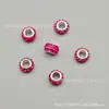 3 Fileiras de Argila Macia Redonda Cravejada de Diamantes Olhal de Três Fileiras Amazônico Bolas de Diamante de Argila Bola de Diamante de Argila Material de Decoração para Pulseira Perfurada DIY