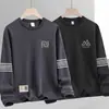 Sudadera para hombre, estilo primavera y otoño, cuello redondo sin capucha, camiseta básica de manga larga, top versátil casual holgado, ropa para hombre versátil