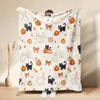 Venta Caliente de Otoño Estampado de Calabaza Manta de Siesta Cosecha Acción de Gracias Hogar Manta de Franela Polar Personalización