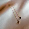 [Set de 3 Piezas] trébol de cuatro hojas cordón para oreja aretes de acero de titanio para mujer aretes de lujo ligero cadena larga para oreja accesorios nuevos